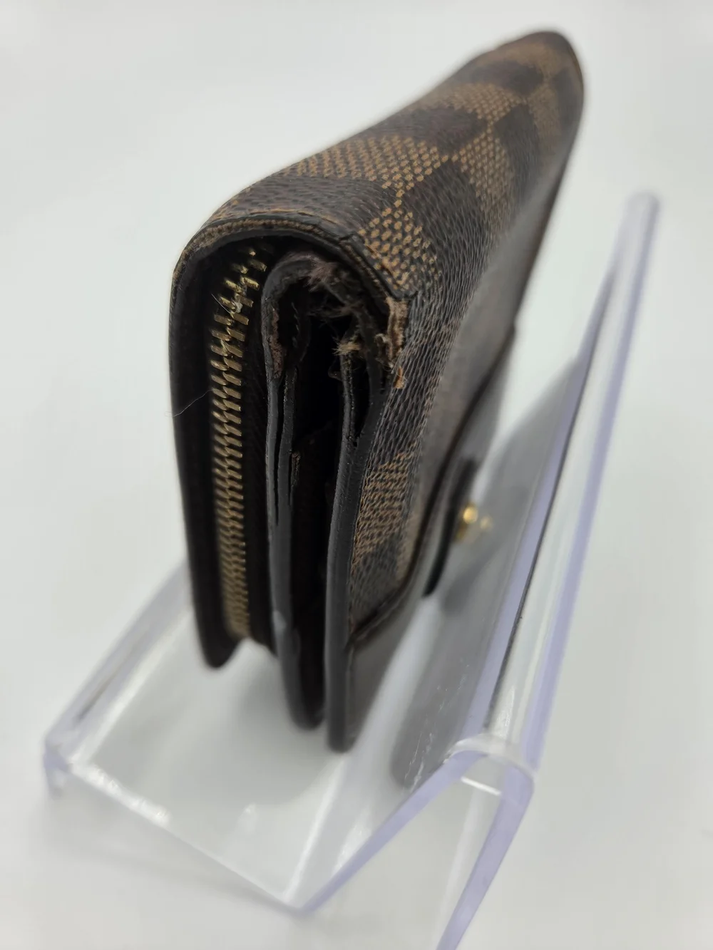 Authentic Preloved Louis Vuitton Brown Damier Ebene Compact Zippé Bifold Wallet